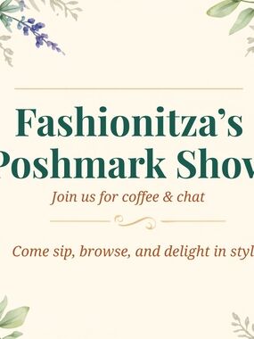 Poshmark Shop Flyer - Cream & Teal Decorative Print